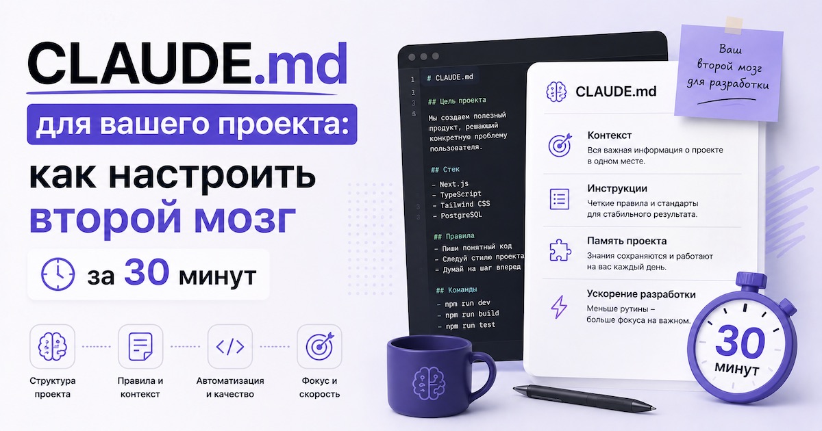 CLAUDE.md для вашего проекта: как настроить второй мозг за 30 минут