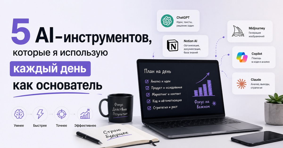 5 AI-инструментов, которые я использую каждый день как основатель