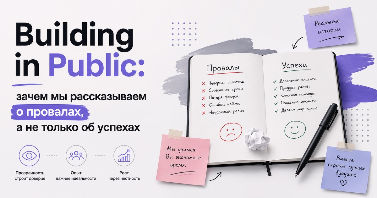 Building in Public: зачем мы рассказываем о провалах, а не только об успехах